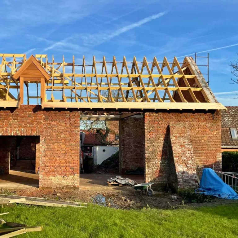 Construction chien assis bois sur une maison en rénovation - MCH